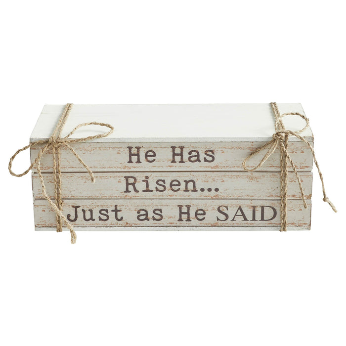 "He Has Risen" Faux Book Stack 3.5x10" - Primitive Star Quilt Shop