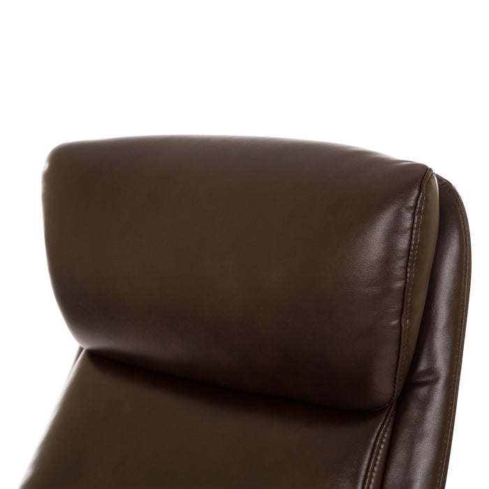 High-Back Adjustable Bonded Leather Executive Swivel Office Chair, Coffee