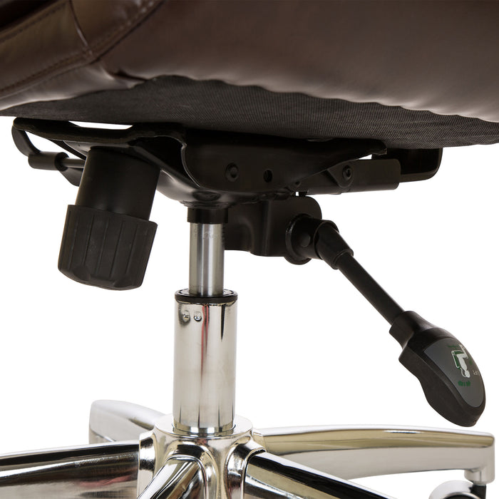 High-Back Adjustable Bonded Leather Executive Swivel Office Chair, Coffee