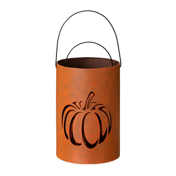 Hollow Out Metal Pumpkin Bucket, Set of 2