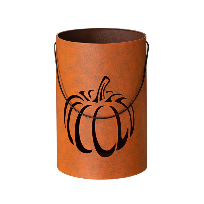 Hollow Out Metal Pumpkin Bucket, Set of 2