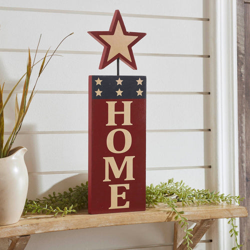 "Home" Firecracker Wall Decor - 16x5" - Primitive Star Quilt Shop