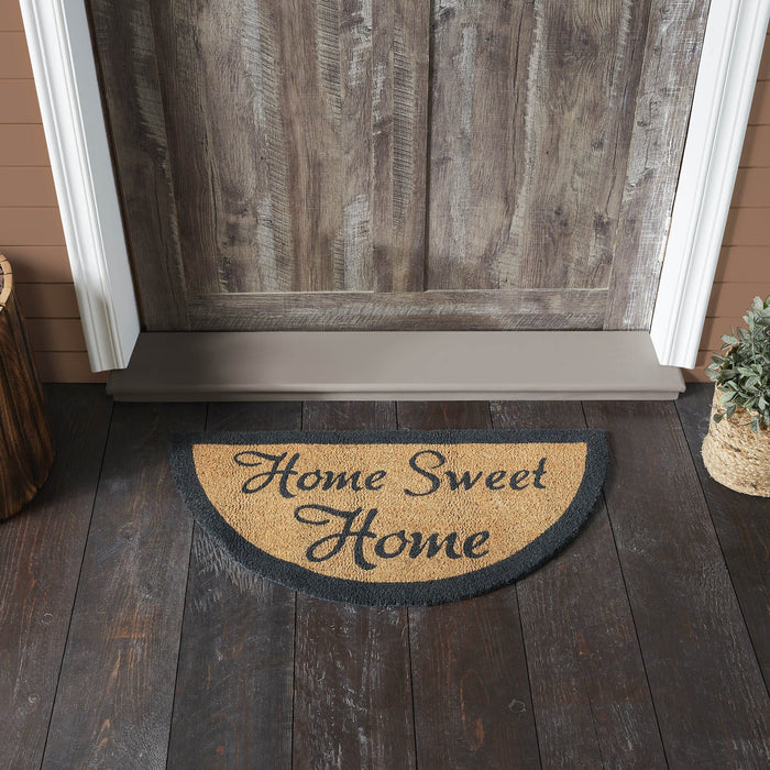 "Home Sweet Home" Coir Half Circle Rug 16.5x33" - Primitive Star Quilt Shop