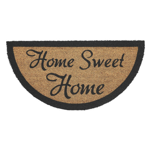"Home Sweet Home" Coir Half Circle Rug 16.5x33" - Primitive Star Quilt Shop