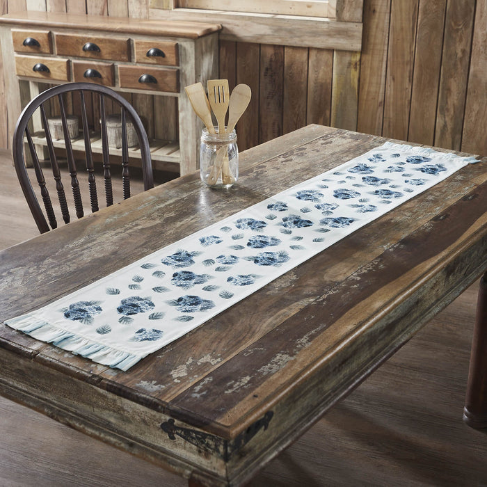 Hydrangea Ruffled Runner 12x60" - Primitive Star Quilt Shop