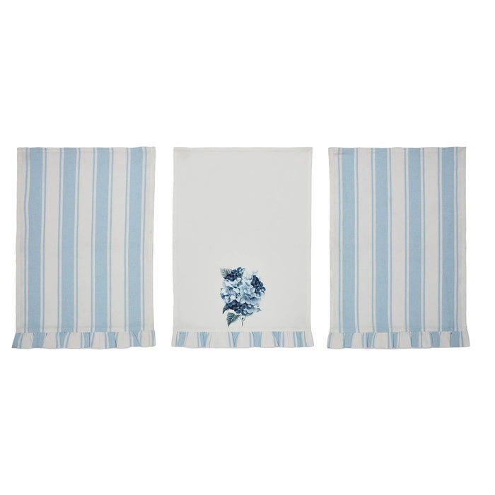 Hydrangea Ruffled Tea Towel - Set of 3 - Primitive Star Quilt Shop