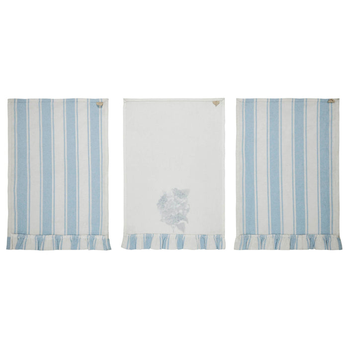 Hydrangea Ruffled Tea Towel - Set of 3 - Primitive Star Quilt Shop