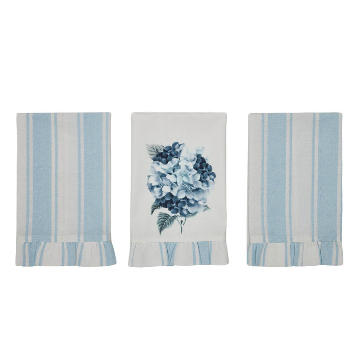 Hydrangea Ruffled Tea Towel - Set of 3 - Primitive Star Quilt Shop