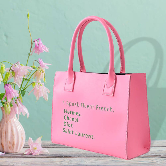 I Speak Fluent French Message Tote Shoulder Bag