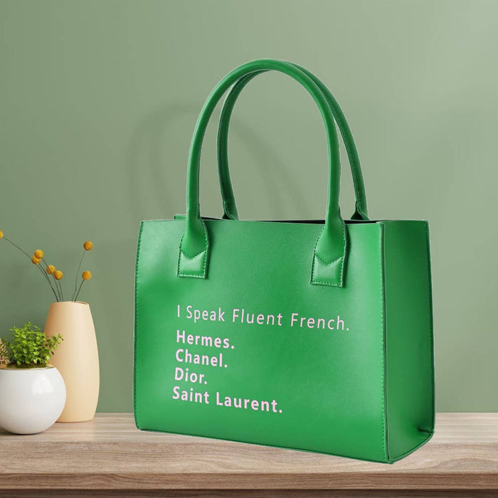 I Speak Fluent French Message Tote Shoulder Bag