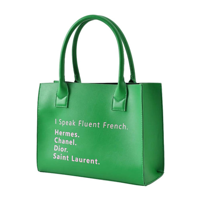 I Speak Fluent French Message Tote Shoulder Bag