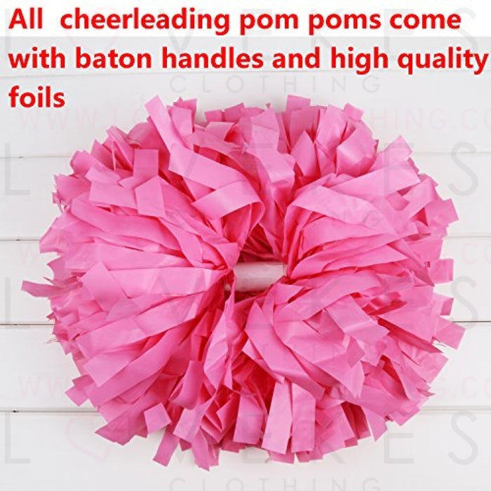 ICObuty Plastic Cheerleader Cheerleading Pom Pom 6 inch 1 Pair (Dark Green-Yellow)