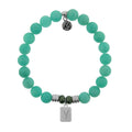 Initially Your's Peruvian Amazonite Stone Bracelet with Letter Y Sterling Silver Charm