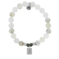 Initially Your's White Chalcedony Bracelet with Letter A Sterling Silver Charm