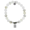 Initially Your's White Chalcedony Bracelet with Letter L Sterling Silver Charm