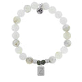 Initially Your's White Chalcedony Bracelet with Letter Z Sterling Silver Charm