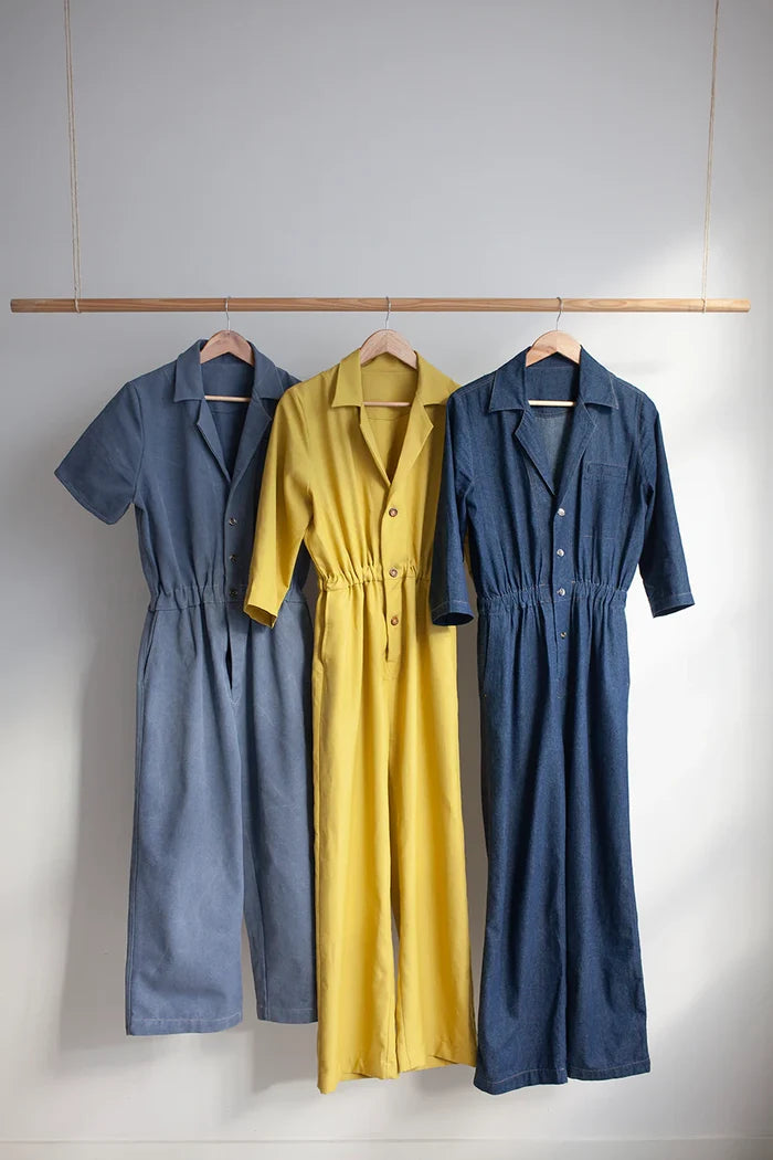 Jesse Jumpsuit sewing pattern, an all-in-one outfit offering true comfort, style, and casual charm, suitable for year-round wear and a best seller.
