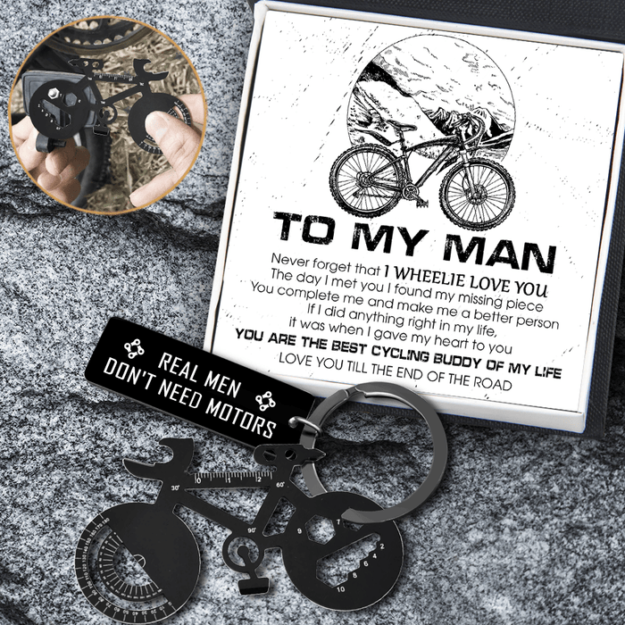 Jet Black Cycling Multi-tool Keychain - Cycling - To My Man - Love You Till The End Of The Road - Gkzo26013