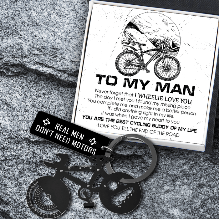 Jet Black Cycling Multi-tool Keychain - Cycling - To My Man - Love You Till The End Of The Road - Gkzo26013