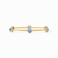 Julie Vos Gold Milano Luxe Bangle -Iridescent Chalcedony Blue -M