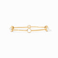 Julie Vos Gold Milano Luxe Bangle -Iridescent Clear Crystal