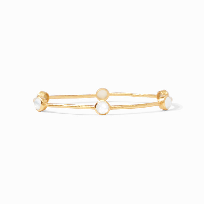 Julie Vos Gold Milano Luxe Bangle -Iridescent Clear Crystal