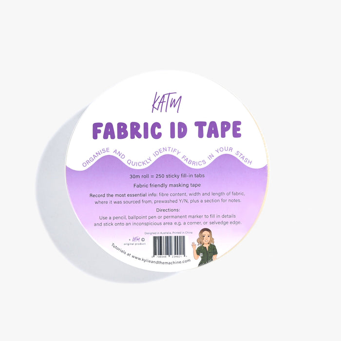 KATM Fabric ID Tape Roll 30m sewing labels for fabric organisation and DIY sewing projects
