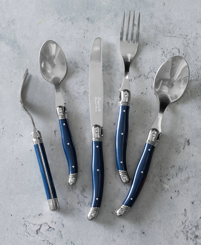 Laguiole Connoisseur 18/10 Stainless-Steel Navy Flatware Set