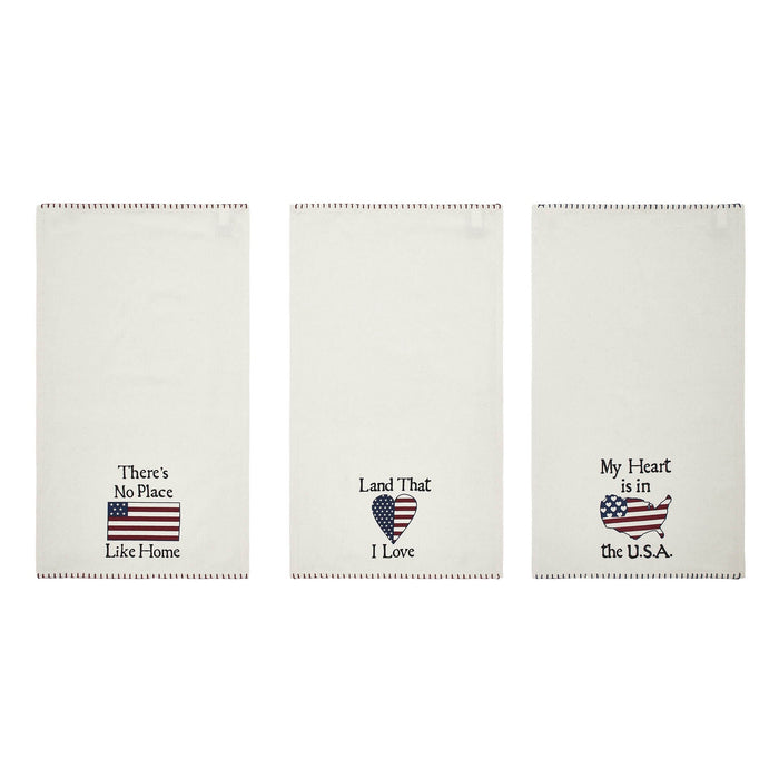 "Land That I Love" Tea Towel - Set of 3 - Primitive Star Quilt Shop