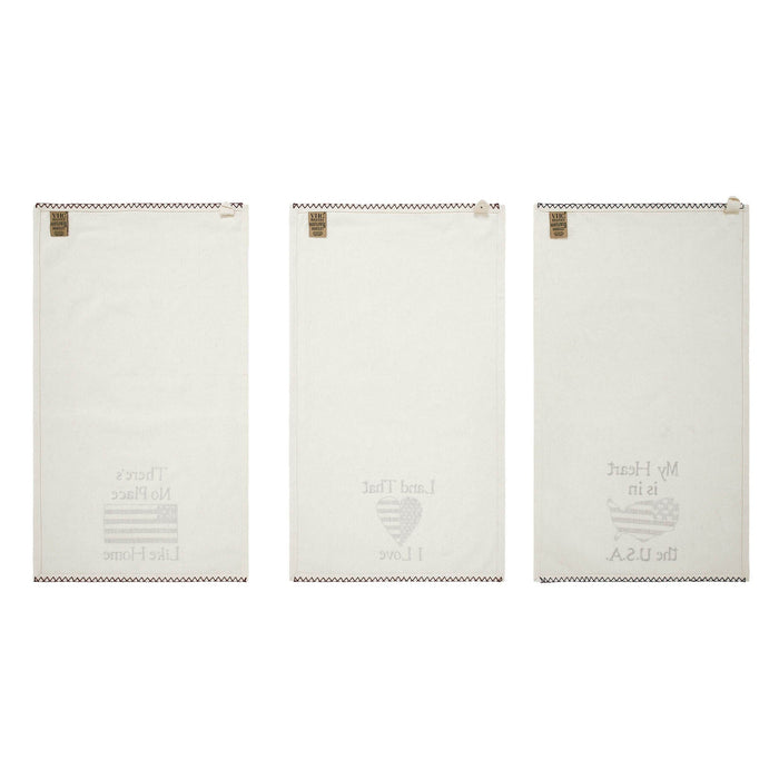 "Land That I Love" Tea Towel - Set of 3 - Primitive Star Quilt Shop