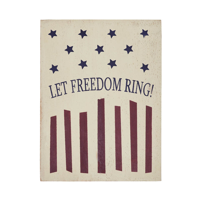 Let Freedom Ring Wood Sign - 8x6" - Primitive Star Quilt Shop
