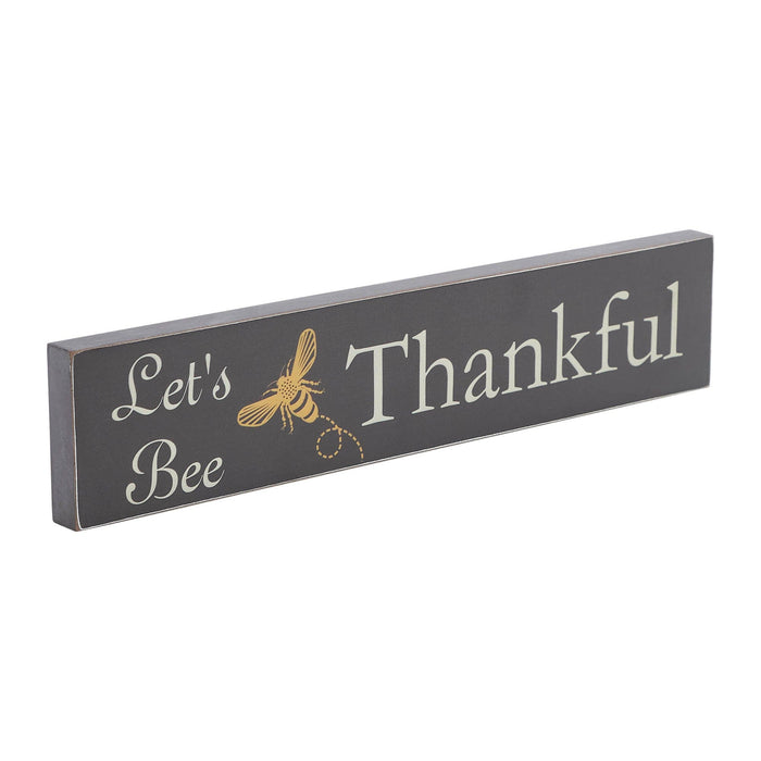 "Let's Bee Thankful" Wood Sign 3x14" - Primitive Star Quilt Shop