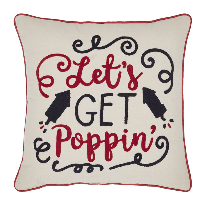 Let's Get Poppin' Pillow 18" - Primitive Star Quilt Shop