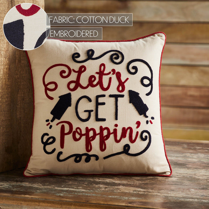 Let's Get Poppin' Pillow 18" - Primitive Star Quilt Shop