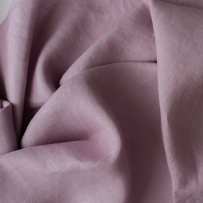 Close-up of Lilac extra wide 280cm 100% linen fabric 165gsm for dresses, shirts, skirts, relaxed pants, curtains and home textiles