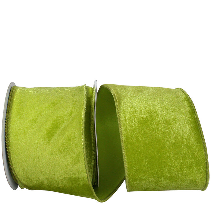 Lime Velvet Dupioni Ribbon, 4" X 10YD