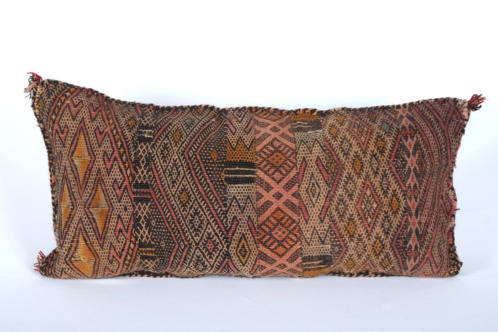 Long brown pillow 13.7 INCHES X 27.5 INCHES - kilim pillow