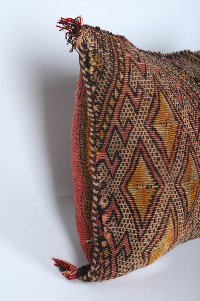 Long brown pillow 13.7 INCHES X 27.5 INCHES - kilim pillow
