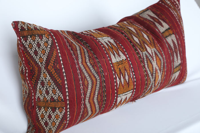 Long Moroccan rug pillow 15.3 INCHES X 32.2 INCHES - kilim pillow