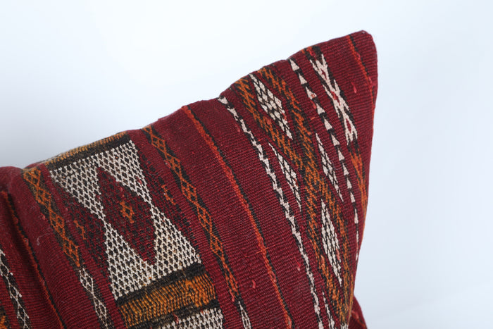 Long Moroccan rug pillow 15.3 INCHES X 32.2 INCHES - kilim pillow
