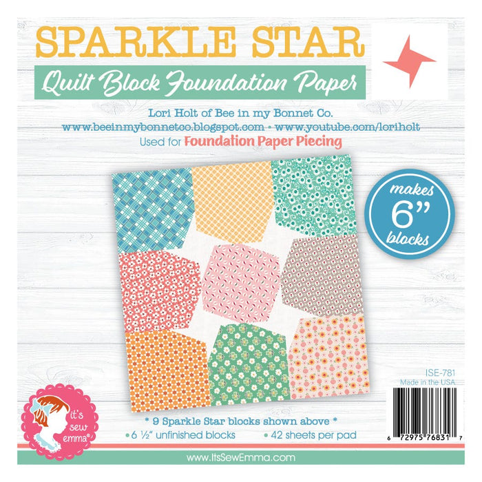 Lori Holt Sparkle Star Quilt Block Foundation Paper
