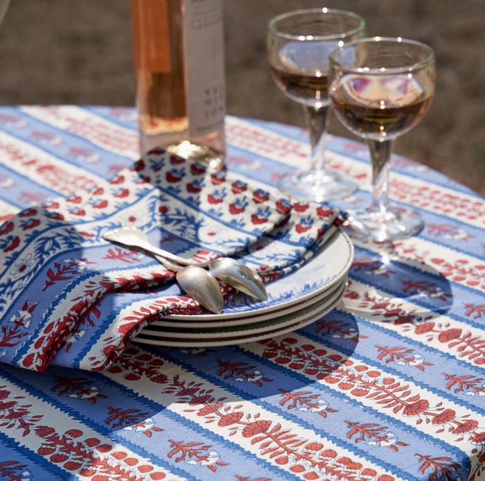Luberon Napkins Red & Blue Set of 6