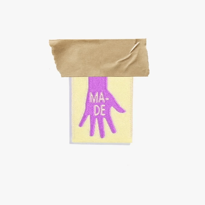 Made woven KATM sewing labels for handmade clothes and DIY sewing projects