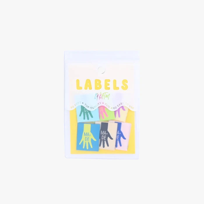 Made woven KATM sewing labels for handmade clothes and DIY sewing projects