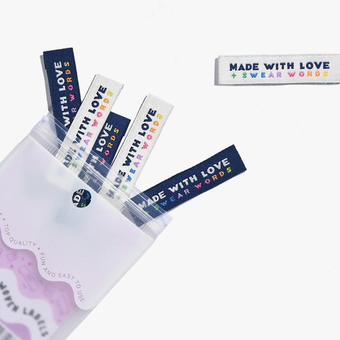 Made With Love & Swear Words KATM sewing labels for handmade clothes and DIY sewing projects