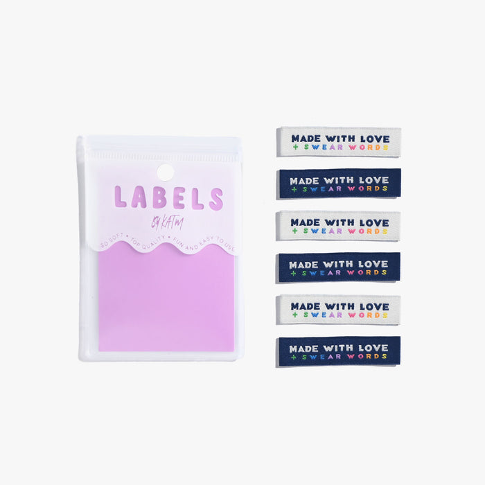 Made With Love & Swear Words KATM sewing labels for handmade clothes and DIY sewing projects