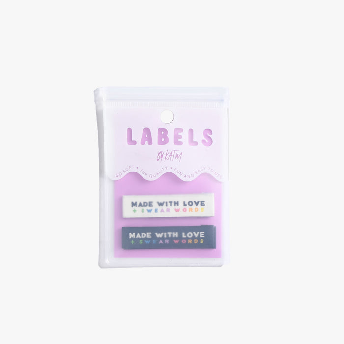 Made With Love & Swear Words KATM sewing labels for handmade clothes and DIY sewing projects