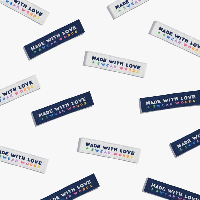 Made With Love & Swear Words KATM sewing labels for handmade clothes and DIY sewing projects