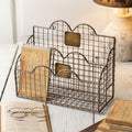 Mail Sorter Aged Nickel Caddy - Primitive Star Quilt Shop