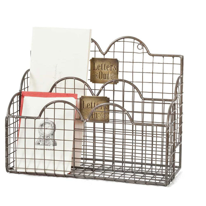 Mail Sorter Aged Nickel Caddy - Primitive Star Quilt Shop